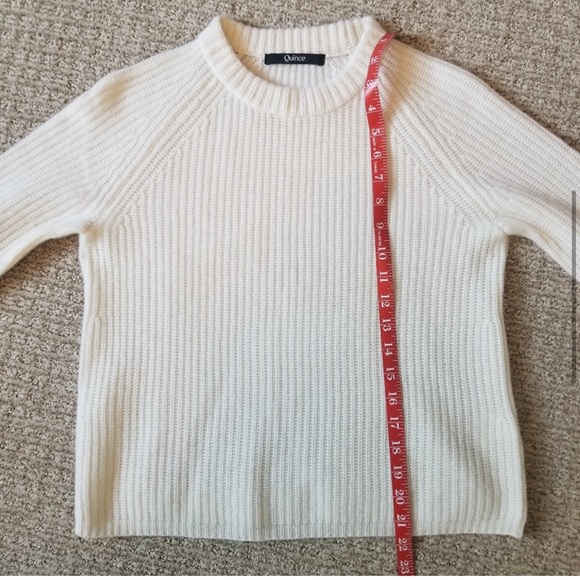 Quince *Cashmere* Fishermen Crewneck Sweater, Ivory - Picture 3 of 5